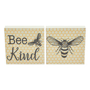 Buzzy Bees Bee Kind Block Sign 5x5x1 Set of 2