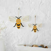 Buzzy Bees Bee Shaped Wall Hanging w/ Twine Set of 2 Sizes