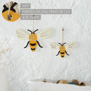 Buzzy Bees Bee Shaped Wall Hanging w/ Twine Set of 2 Sizes
