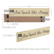 Buzzy Bees Bee Sweet Like Honey Wall Sign 3x14x0.75