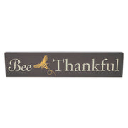 Buzzy Bees Bee Thankful Grey Wall Sign 3x14x0.75