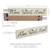 Buzzy Bees Home Sweet Home Antique White Wall Sign 3x14x0.75