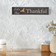 Buzzy Bees Let's Bee Thankful Grey Wall Sign 3x14x0.75