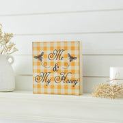 Buzzy Bees Me & My Honey Block Sign 8x8x1