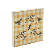 Buzzy Bees Me & My Honey Block Sign 8x8x1