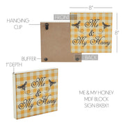 Buzzy Bees Me & My Honey Block Sign 8x8x1