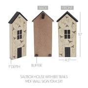 Buzzy Bees Saltbox House with Bee Trails Wall Sign 10x4.5x1