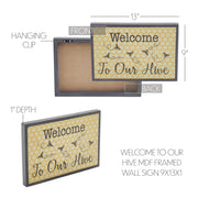 Buzzy Bees Welcome To Our Hive Framed Wall Sign 9x13x1