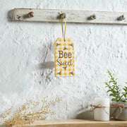 Buzzy Bees Bee Sweet Honey Check Tag Ornament w/ Ribbon 7x3.75x0.5