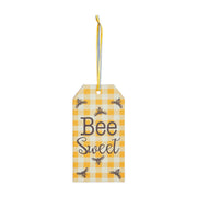 Buzzy Bees Bee Sweet Honey Check Tag Ornament w/ Ribbon 7x3.75x0.5