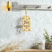 Buzzy Bees Bee Sweet Honey Check Tag Ornament w/ Ribbon 7x3.75x0.5