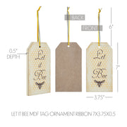 Buzzy Bees Let It Bee Tag Ornament w/ Ribbon 7x3.75x0.5