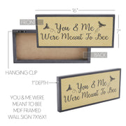 Buzzy Bees You & Me Were Meant To Bee Framed Wall Sign 7x16x1