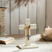 Celebrate Grace Cross w/ Wooden Bead Ornament 9.75x6x5