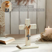 Celebrate Grace Cross w/ Wooden Bead Ornament 9.75x6x5