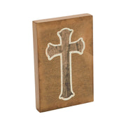 Celebrate Grace Cross On Natural Burlap Wall Sign 6x4x0.75