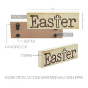 Celebrate Grace Easter w/ Cross Antique White Wall Sign 3x9x1
