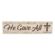 Celebrate Grace He Gave All w/ Crown Of Thorn On Cross Wall Sign 2.75x11x0.75