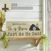 Celebrate Grace He Is Risen Just As He Said Wall Sign 8x19x1