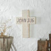 Celebrate Grace John 3:16 Cross Wall Sign 10x7.5x0.75