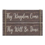 Celebrate Grace Thy Kingdom Come Distressed Grey Wall Sign 9x14x1