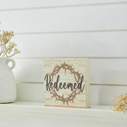 Celebrate Grace Redeemed w/ Crown Of Thorn Block Sign 6x6x1