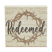 Celebrate Grace Redeemed w/ Crown Of Thorn Block Sign 6x6x1