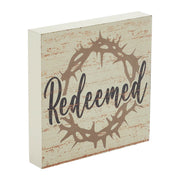 Celebrate Grace Redeemed w/ Crown Of Thorn Block Sign 6x6x1