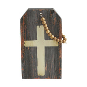 Celebrate Grace Cross w/ Beaded Twine Tag Ornament 9x5x0.75
