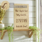 Celebrate Grace We Believe That Angels Said Wall Sign 14x9x1
