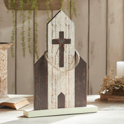 Celebrate Grace Church w/ Cross Star & Jute Twine Coil 18.7x13.75x2.5