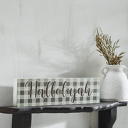 Celebrate Grace Hallelujah Grey Check Wall Sign 4x15x1