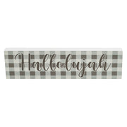 Celebrate Grace Hallelujah Grey Check Wall Sign 4x15x1