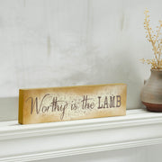 Celebrate Grace Worthy Is The Lamb Wall Sign 4x15x1