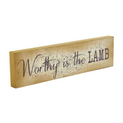 Celebrate Grace Worthy Is The Lamb Wall Sign 4x15x1