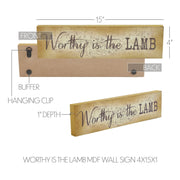 Celebrate Grace Worthy Is The Lamb Wall Sign 4x15x1
