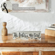 Celebrate Grace Psalm 23:3 He Restores My Soul Wall Sign 3x10x1