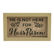 Celebrate Grace Matthew 28:6 He Is Risen Wall Sign 6x10x0.5