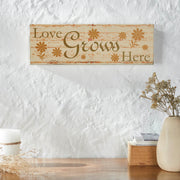 Spring In Bloom Love Grows Here w/ Daisies Wall Sign 5x15x1