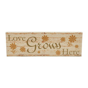 Spring In Bloom Love Grows Here w/ Daisies Wall Sign 5x15x1
