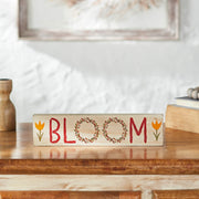 Spring In Bloom Tulips & BLOOM Wall Sign 3x12x0.75