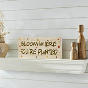 Spring In Bloom Bloom Where You're Planted Wall Sign 5x14x0.75