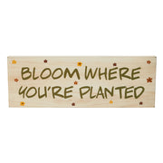 Spring In Bloom Bloom Where You're Planted Wall Sign 5x14x0.75
