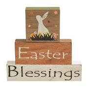 Spring In Bloom Easter Blessings Block Sign Set of 3 Sizes
