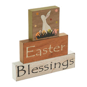 Spring In Bloom Easter Blessings Block Sign Set of 3 Sizes