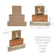 Spring In Bloom Easter Blessings Block Sign Set of 3 Sizes