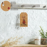 Spring In Bloom Bunny In Vest Tag Ornament w/ Twine 7x3.75x0.5