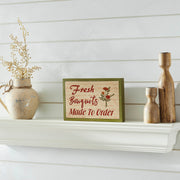 Spring In Bloom Fresh Bouquets Made To Order Framed Wall Sign 6.5x10x1
