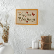 Spring In Bloom Spring Blessings w/ Butterflies Framed Wall Sign 6.5x10x1