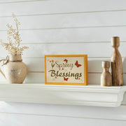 Spring In Bloom Spring Blessings w/ Butterflies Framed Wall Sign 6.5x10x1